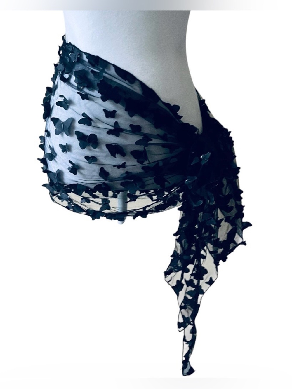👙 NWOT tie side stunning 3D butterfly mesh sarong